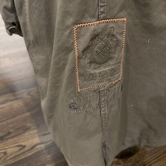 Mr. and Mrs Italy Real Fur Lined Army Green Parka Jacket XS - Picture 5 of 11